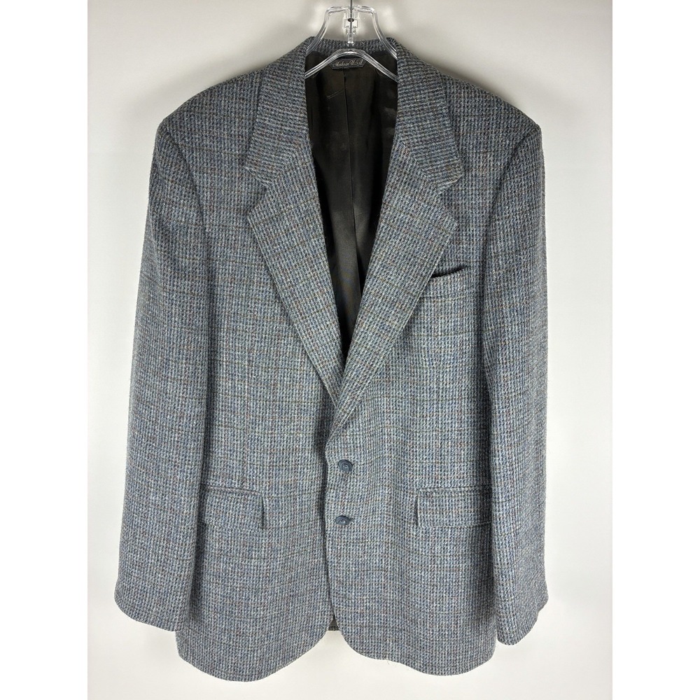 Levi Strauss David Hunter Tweed Blazer Men 42L Gray 100% Wool USA Sport Coat VTG
